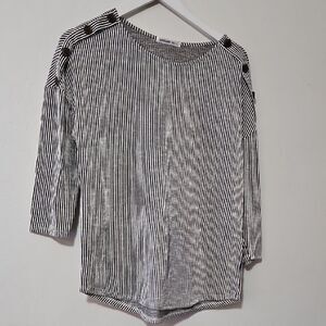 Striped Black and White Women's Top